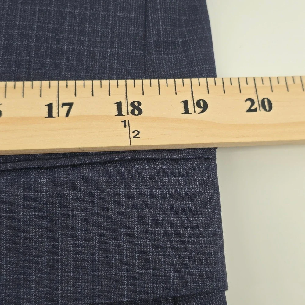 BOSS Hugo Boss Blazer Mens 40R Navy Blue Check Slim Fit Italian H-Huge-214